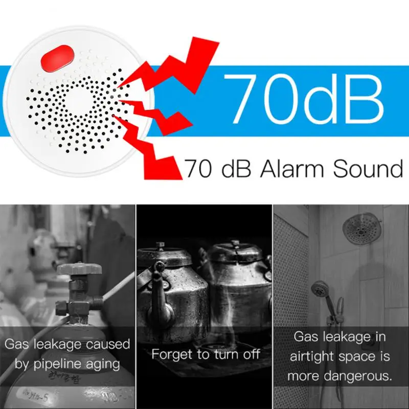 Tuya-インテリジェントホームwifi/zigbeeガス検知器,漏れおよびガスセンサー,アラーム,火災検知,スマートライフセキュリティ保護