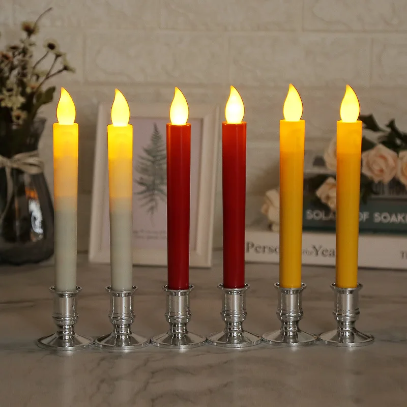 6pcs Taper Candle Holders Candlestick Silver Gold Rod Wax Base for Wedding Party Festival Candlestick Home Decor Candle Holders