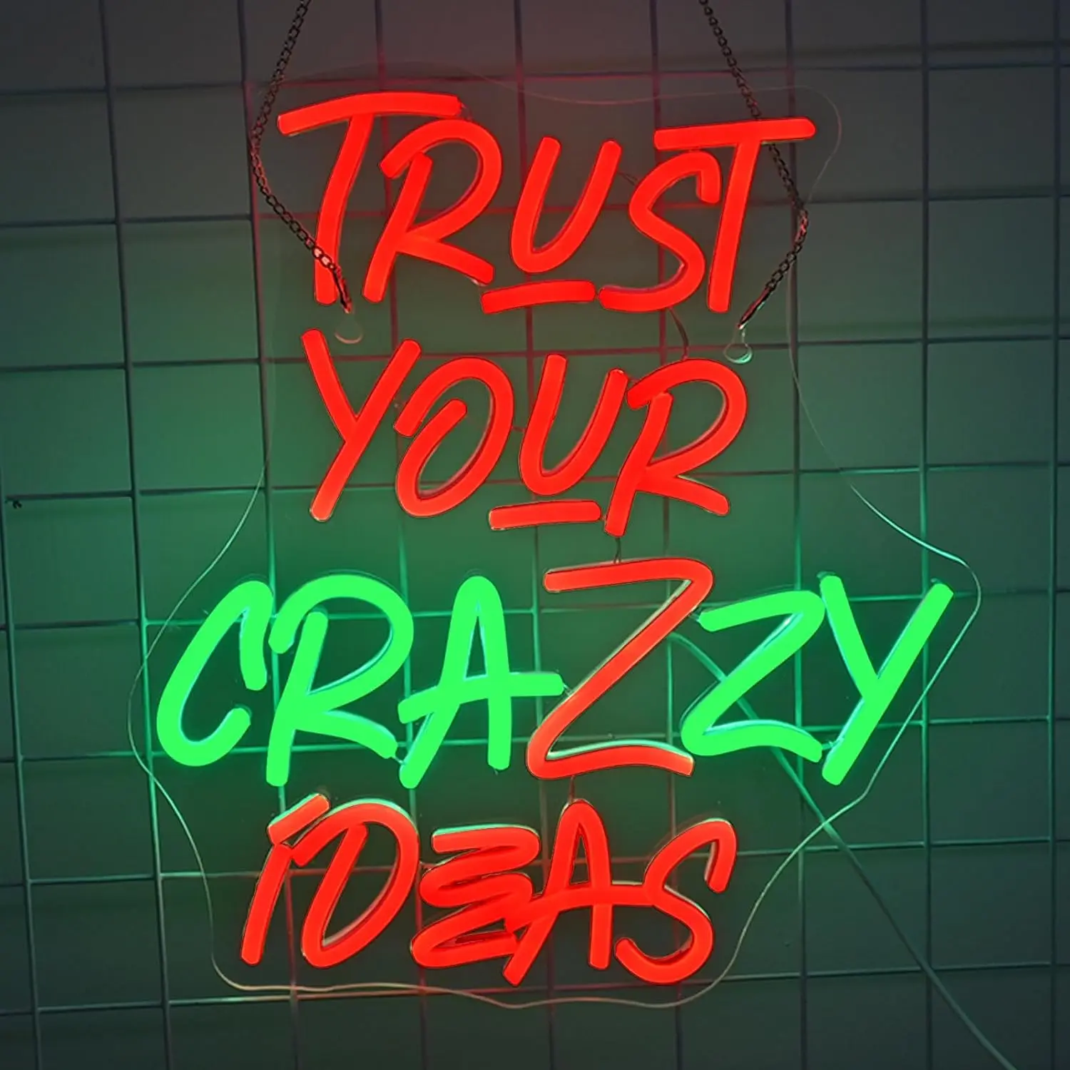 

Trust Your Crazy Ideas LED Neon Sign USB Dimmable Neon Light Sign for Gameroom Bedroom Bar Livingroom Birthday Party Wall Decor