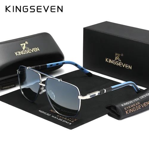 KINGSEVEN nuevas gafas de sol de lujo para hombre UV400, gafas polarizadas cuadradas con montura grande para hombre y mujer, gafas de conducción informales a la moda para exteriores
