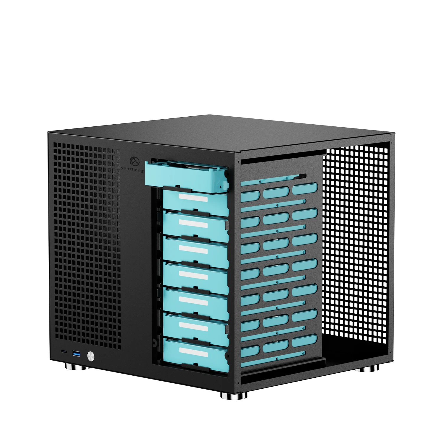 

Sagittarius 8-Bay NAS Computer Chassis 21.8L for MATX Motherboard Supports ATX PSU PCIE Backplane