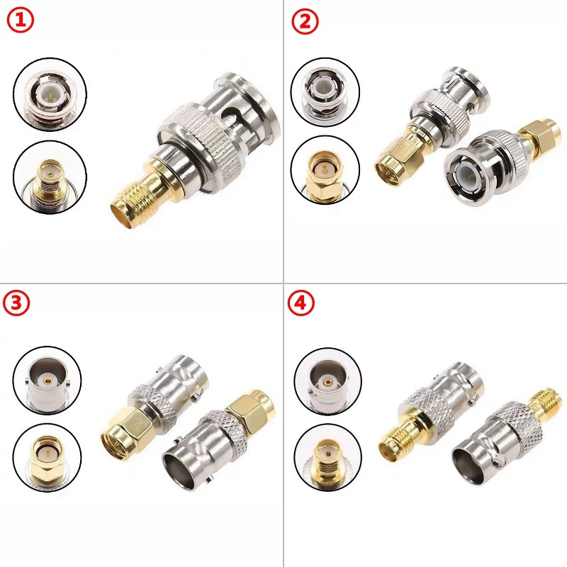 SMA to BNC Q9 Male Female Straight Connector BNC To SMA Disc for Motorola Walkie-talkie Adapter Coax RF Brass Fast Delivery