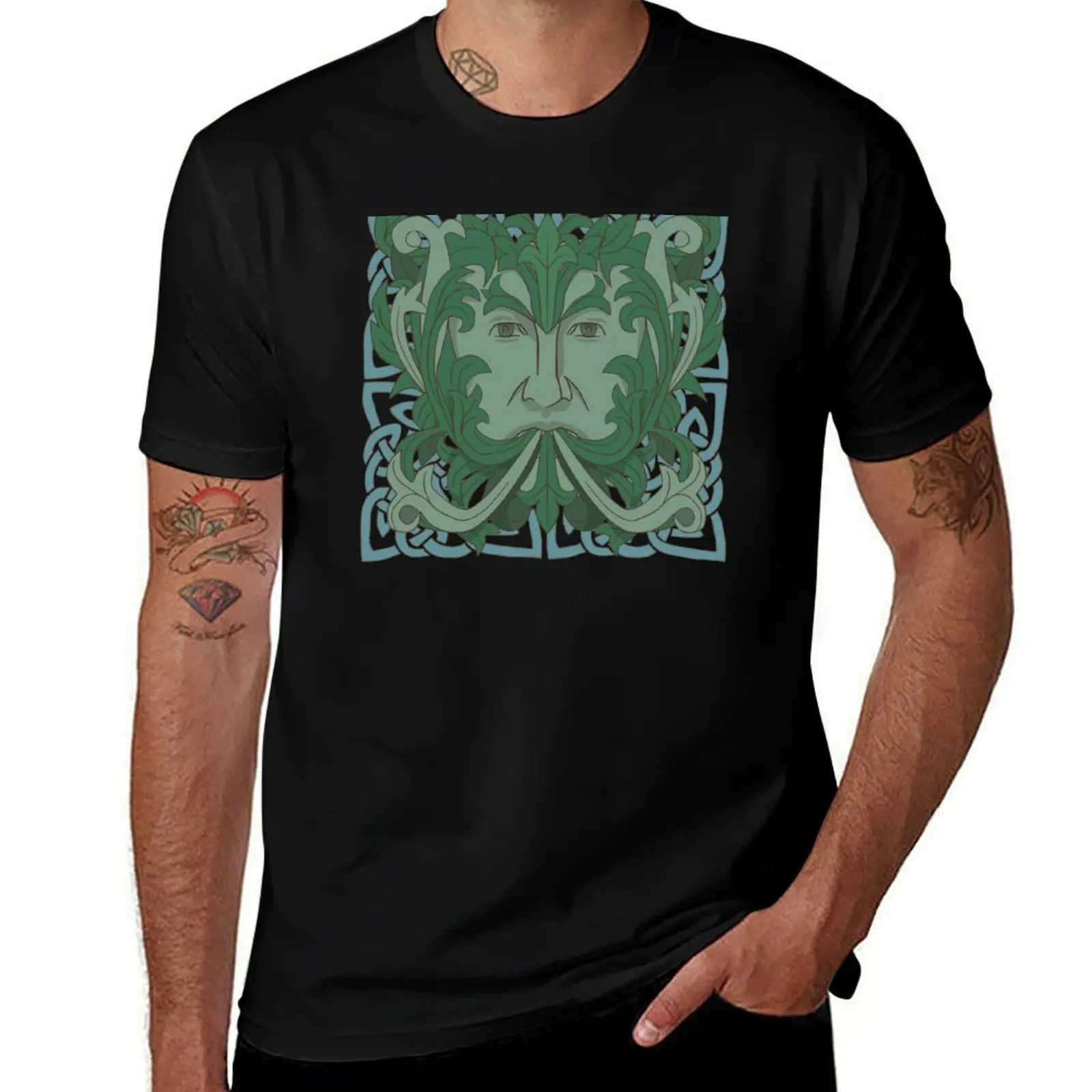 

The Green Man T-Shirt tees Short sleeve tee tops slim fit t shirts for men