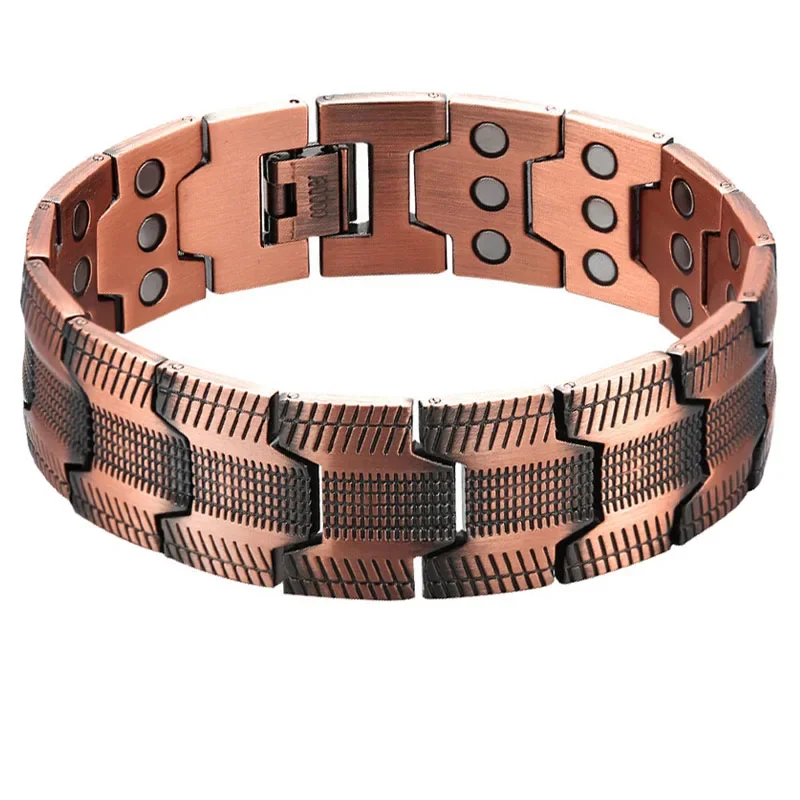 

3X Magnetic 99.9% Pure Copper Bracelet for Men Therapy Bracelets with Ultra Strength Magnets Wristband Drop Shipping