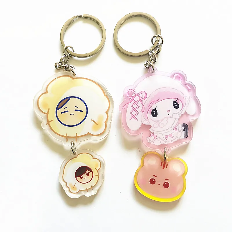 Custom Acrylic Personalized Key Ring Charm Customize Made Clear Anime Figure Photo Keyring Backpack Accessories Keychain Gifts