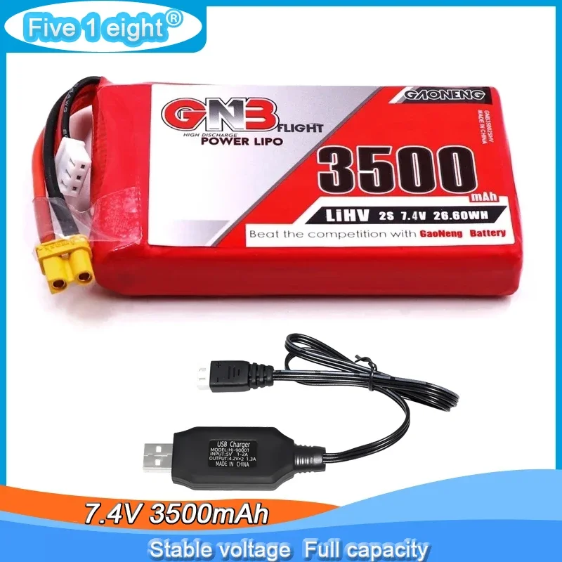 7.4V 3500mAh 8C 2S1P HV Lipo Battery for Frysky Taranis QX7 Transmitter TX Remote Control RC Parts