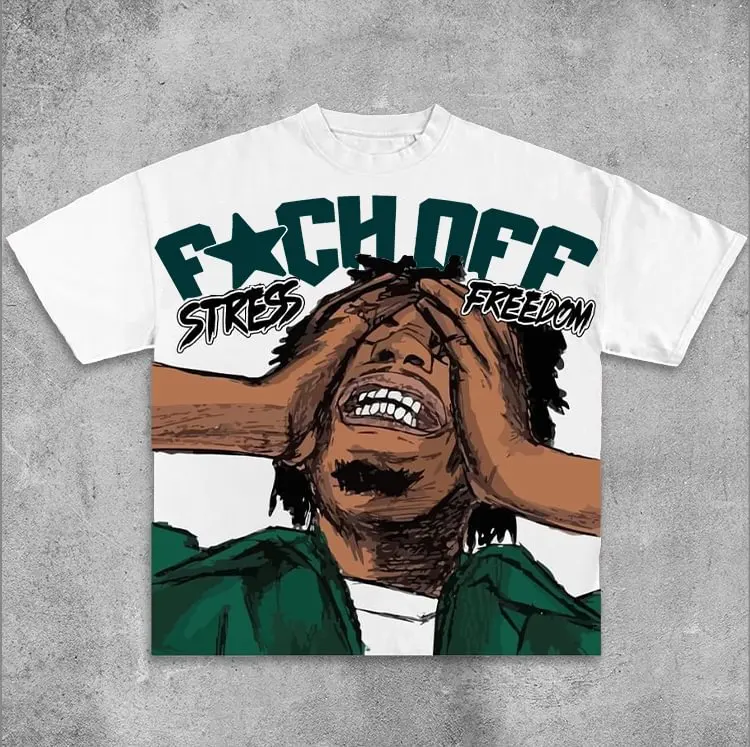 Camiseta de manga corta de verano Y2K para hombre y mujer con estampado sin presión Retro americano, camiseta de gran tamaño, Top callejero