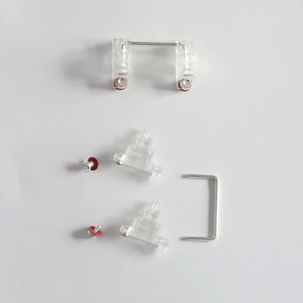 Gateron V2 – stabilisateurs à vis pour montage PCB transparent, pré-clipsé avec fil anti-chute, jeu de tampons de réparation pour clavier PCB