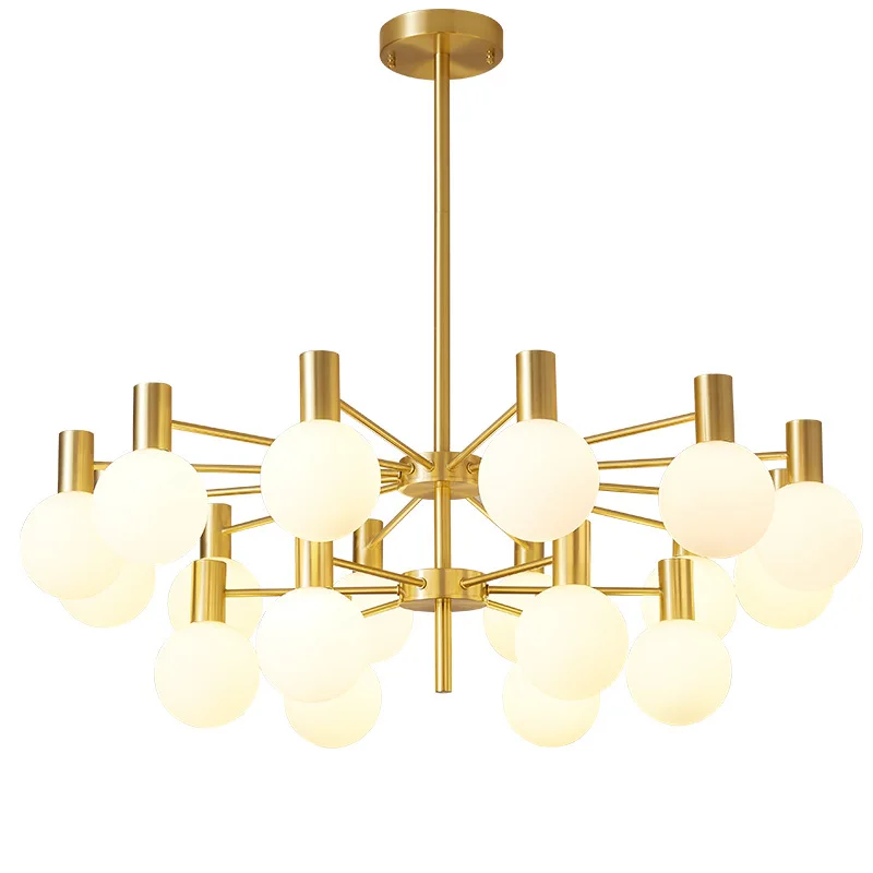 Modern LED Chandelier Lighting AC110V - 240V Living Room Restaurant Transparent Glass Ball Kitchen Indoor Deco Gold Hanging Lamp
