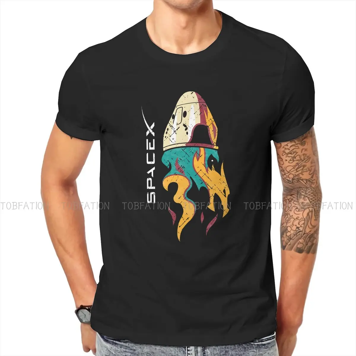 Spacex Crew Dragon najnowsze koszulki rosyjski zsrr CCCP styl męski czysta bawełniana styl miejski T Shirt wokół szyi duży rozmiar