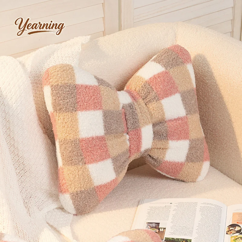 

Warm Tone Bowknot Pillow - Light Luxury High-end Large Back Cushion for Living Room Sofa Bedroom Lumbar Support Sleeping