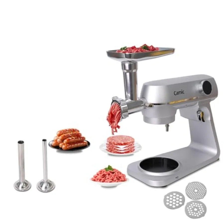 

Meat Grinder Attachments for Stand Mixer: Stainless Steel Sausage Stuffer Tubes Heavy-Duty Metal Food Grinder Set for Metal Mix