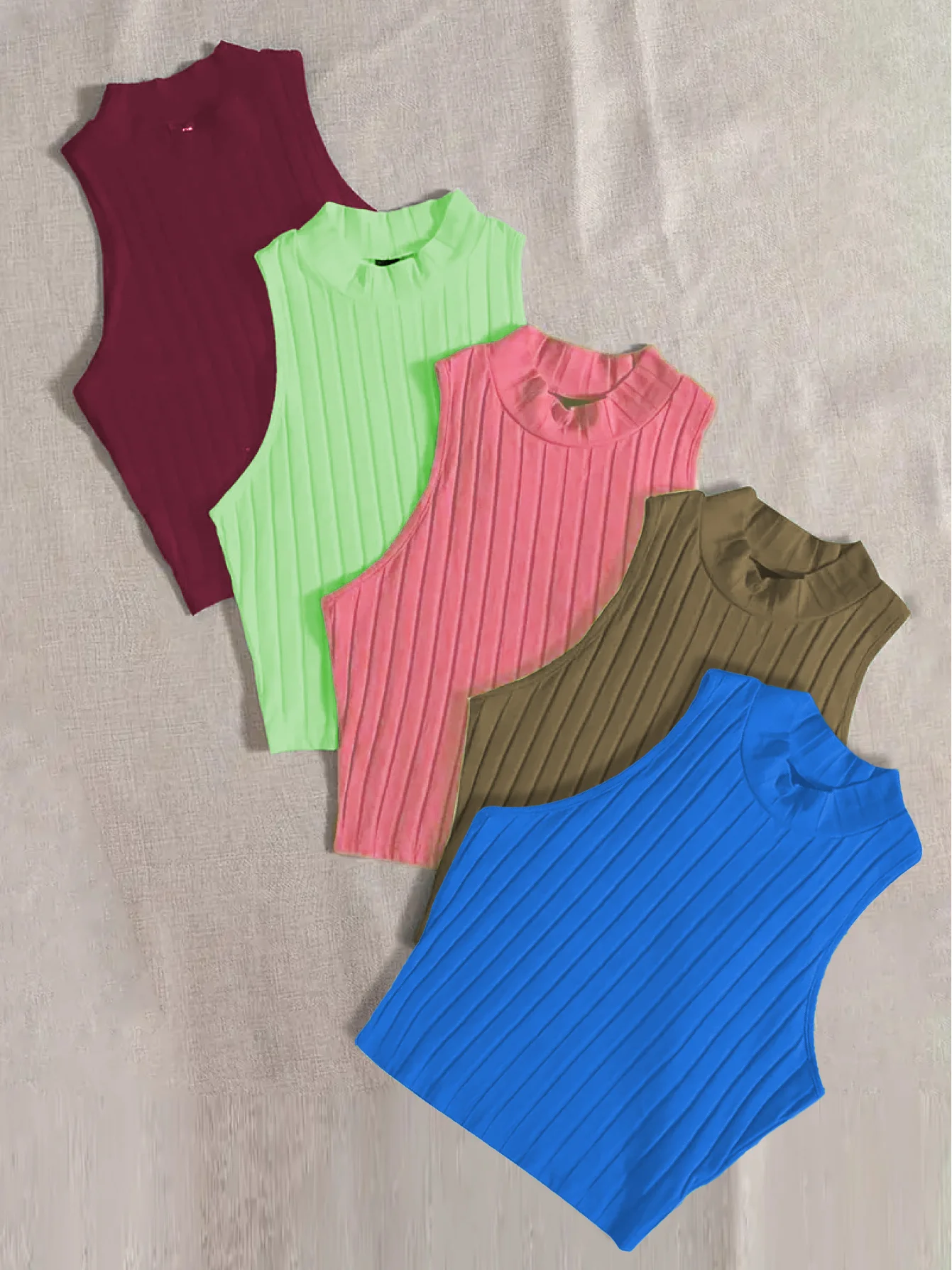 

Новый крутой и повседневный однотонный жилет без рукавов с круглым вырезом из пяти предметов.