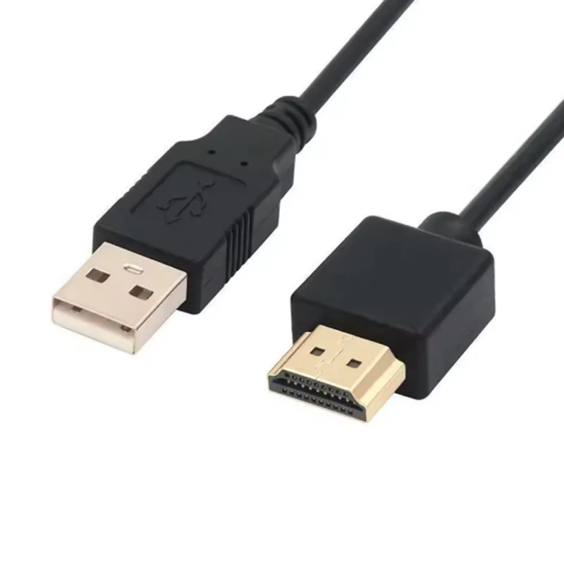 Usb 2.0 para hdmi cabo de alimentação usb para hdmi-compatível macho para macho cabos de carregador adaptador divisor de cabo de carregamento para dispositivo inteligente