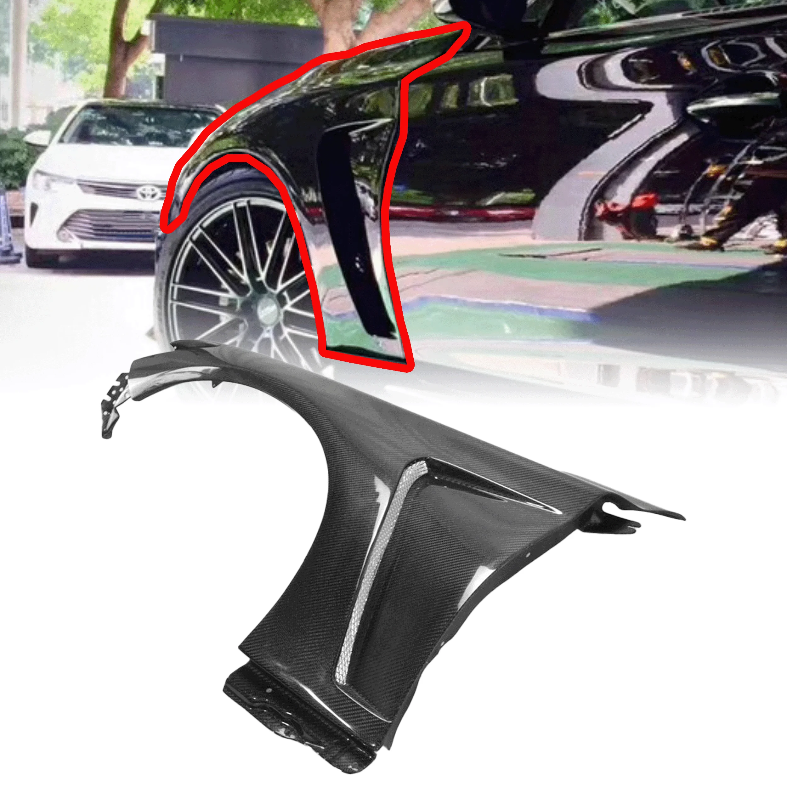 

Applicable toFor Infiniti Q50 V37 EAU Style Carbon Fiber Front Vented Fender