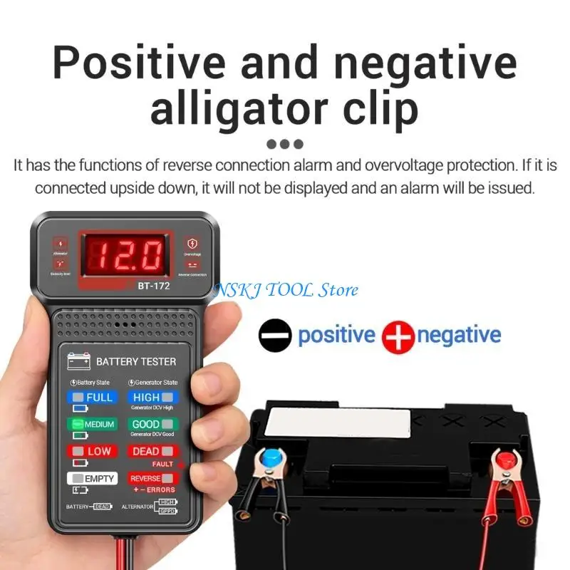 

L8RC Battery Capacity Analysis Easy to Use Vehicle Battery Health Diagnostic Instrument Cranking Charging Tester for Mechanic