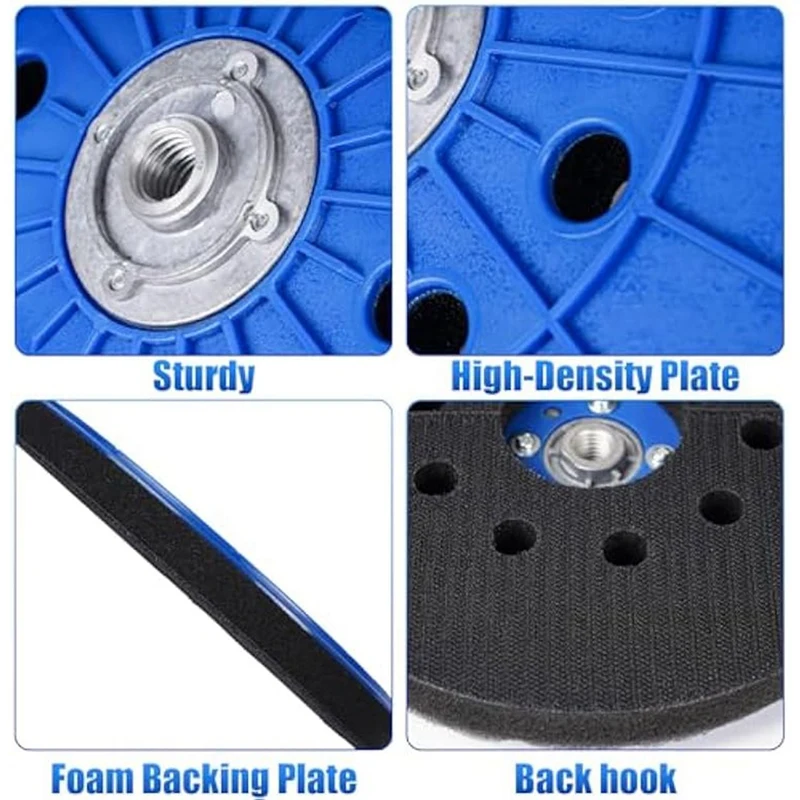 건식 벽체 샌딩기 후크 및 루프 패드, 등급 샌딩 도구, 10 홀, 백업 패드, 14mm 스레드, 내구성 쉬운 설치, 9 인치, 2 개