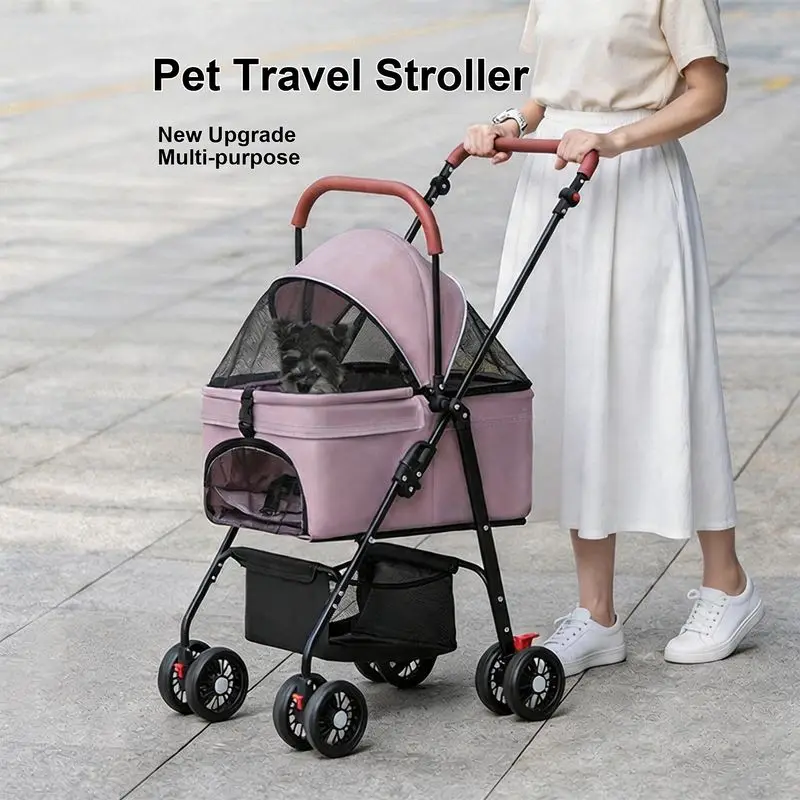 Lightweight Folding Pet Cart, Portable for Travel, Multi-purpose Dog Walking Cart, Portable Multi-function Cat Cart