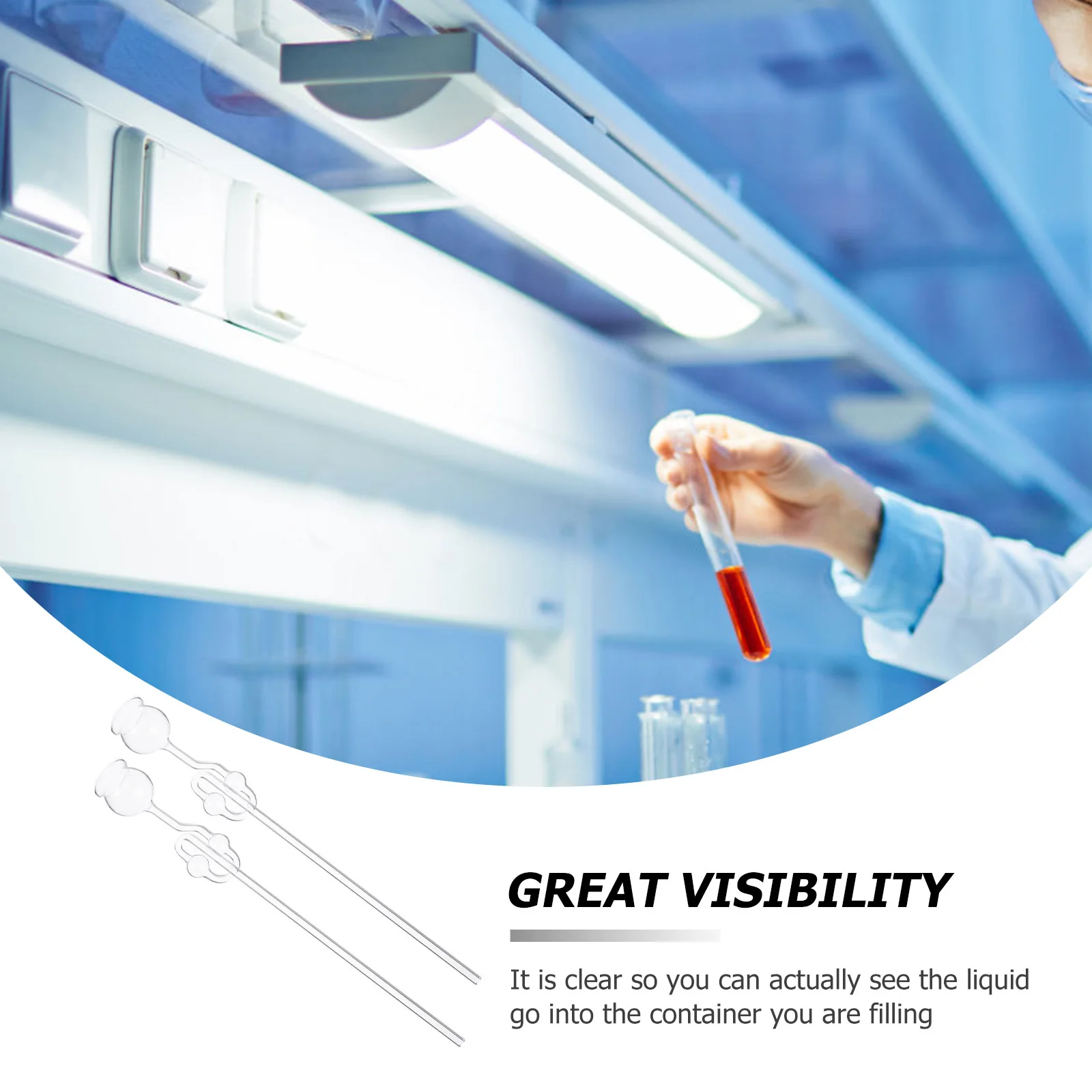 

2Pcs Double Ball Glass Safety Funnel Clear Laboratory Long Funnel for School Experiment and Liquid Transfer Experiment Equipment