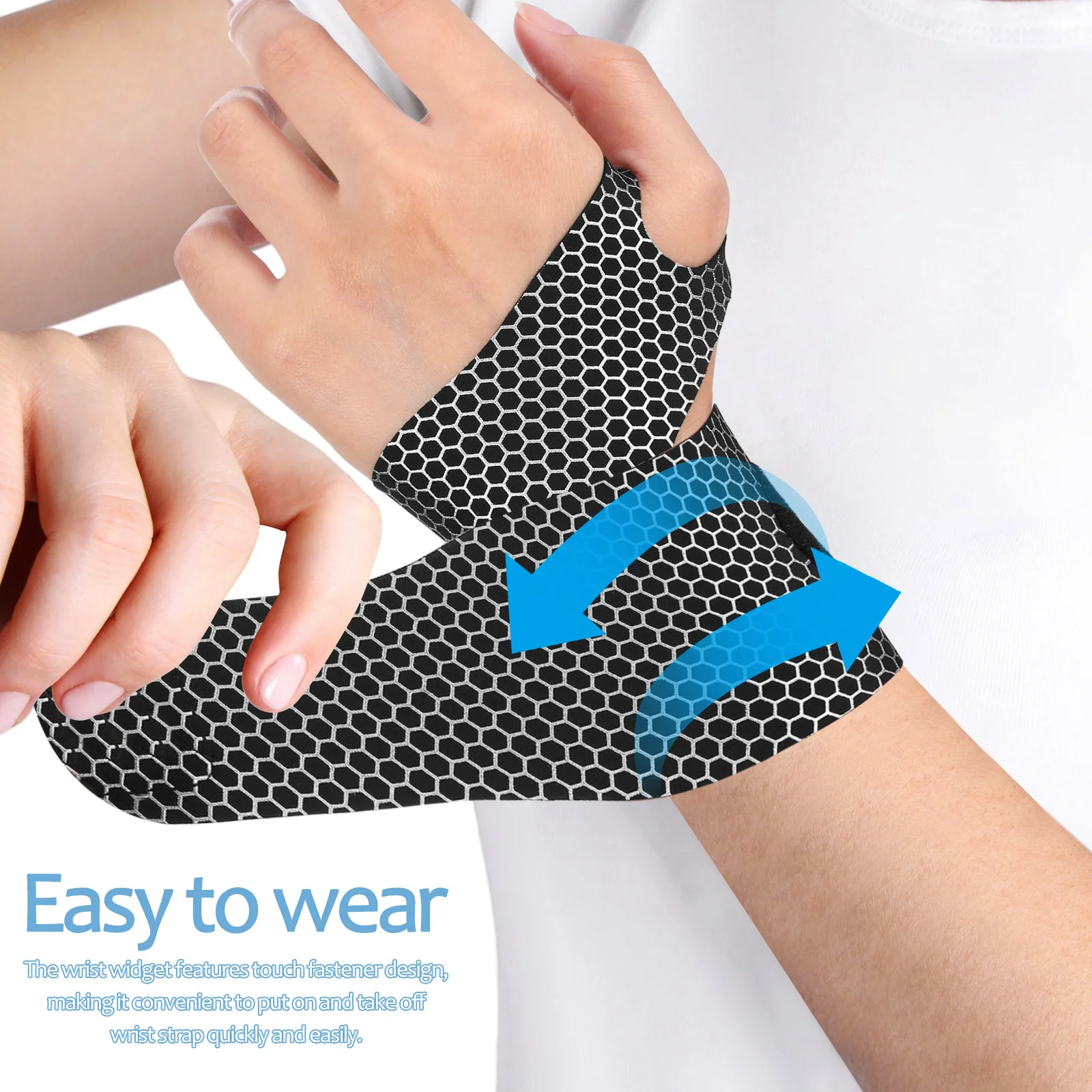 

2Pcs Breathable Wrist Support Brace Adjustable Comfortable Wrist Wraps for Fitness Carpal Tunnel Protection