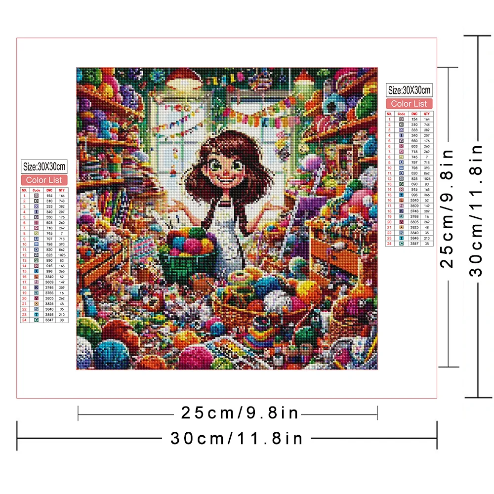 AZQSD Diamond Painting Mother Portrait AB Drill Cross Stitch Rhinestones Shop Landscape Colorful Embroidery Full Square Round