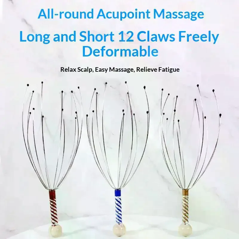 /JCS/1Pcs Rubbing Scalp Relaxation Relief Body Massager Octopus Head Massager Scratcher Relieves Tension Health Care Tools