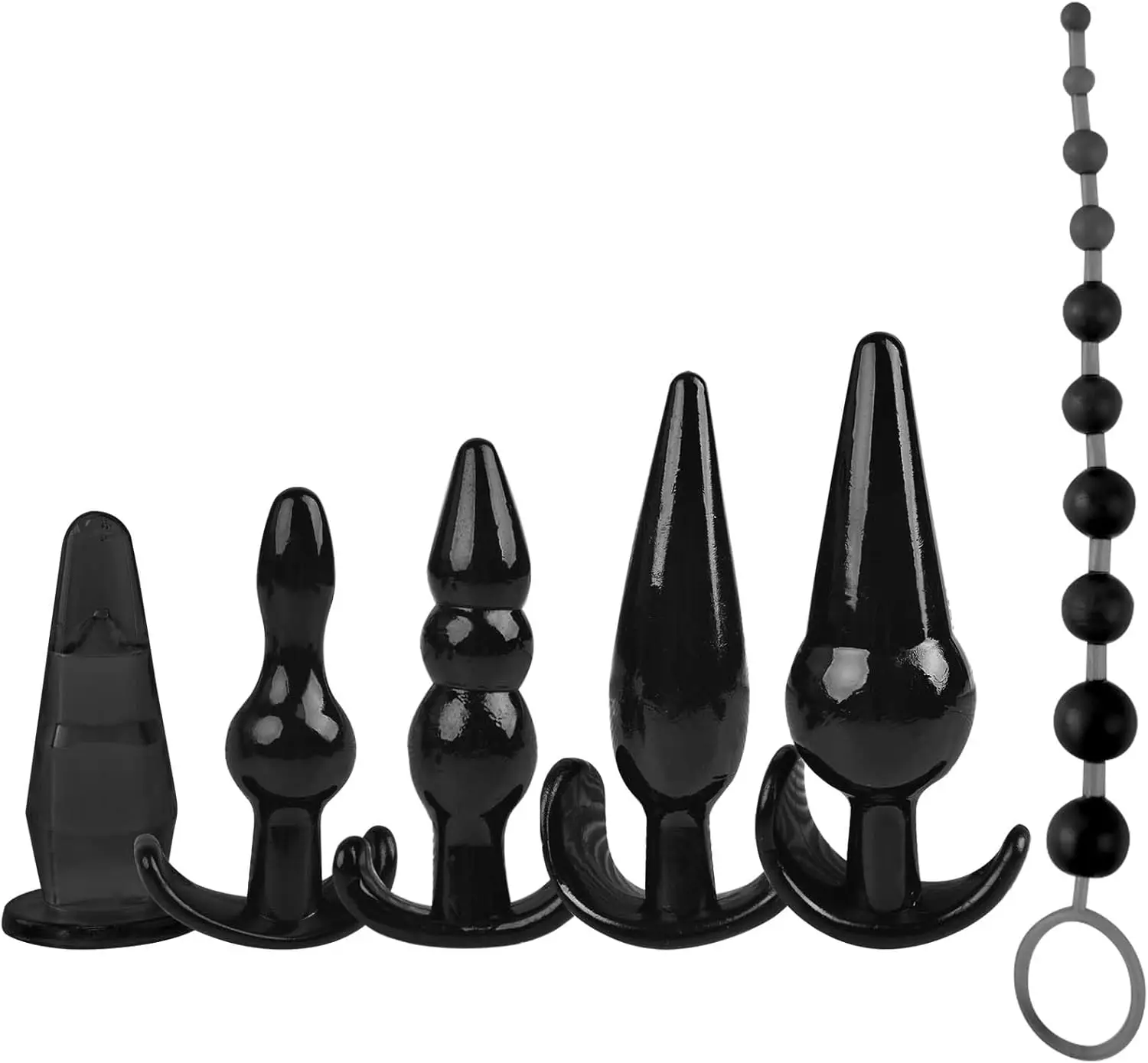 

Silicone Anal Butt Plug Trainer Set, Pack of 6 Anal Sex Toys Fetish Safety for Beginner Anal Trainer for Adult Women Gay Lesbian