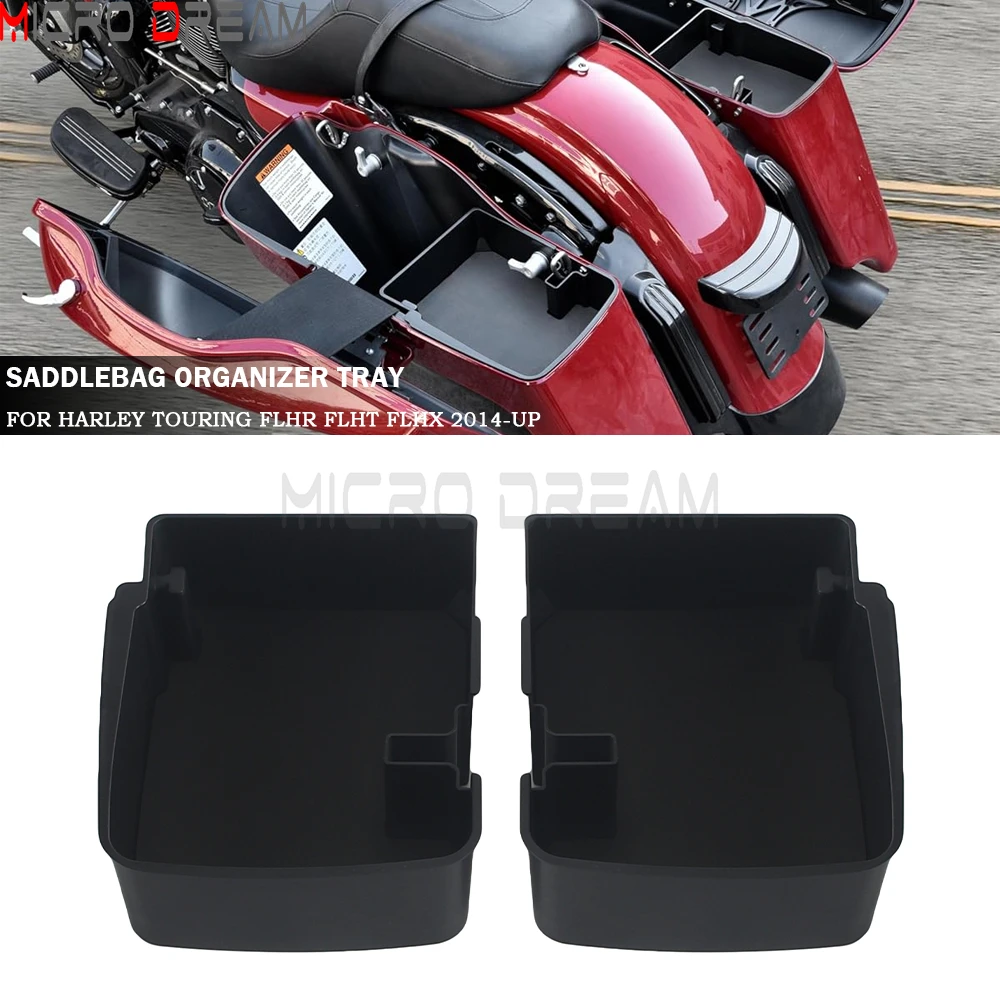 

Motorcycle Hard Saddlebag Top Shelf Organizer Tray For Harley Touring Street Electra Road Glide FLHX FLHT FLTRX Road King 14-Up