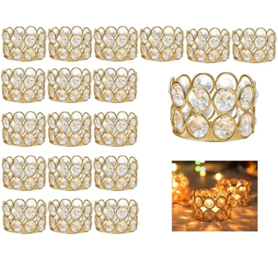 

Набор хрустальных подсвечников-чаш для чайных свечей, декоративные подставки для свечей, украшения для стола, центральные элементы для Дивали