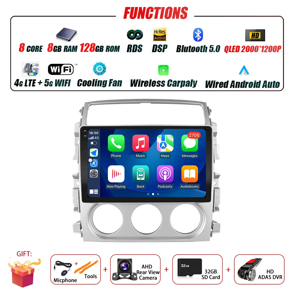 Android 16 Voor Suzuki Liana 2004-2013 Auto Radio Multimedia Video Player GPS Navigatie Stereo Draadloze Carplay Auto WIFI GEEN 2DIN
