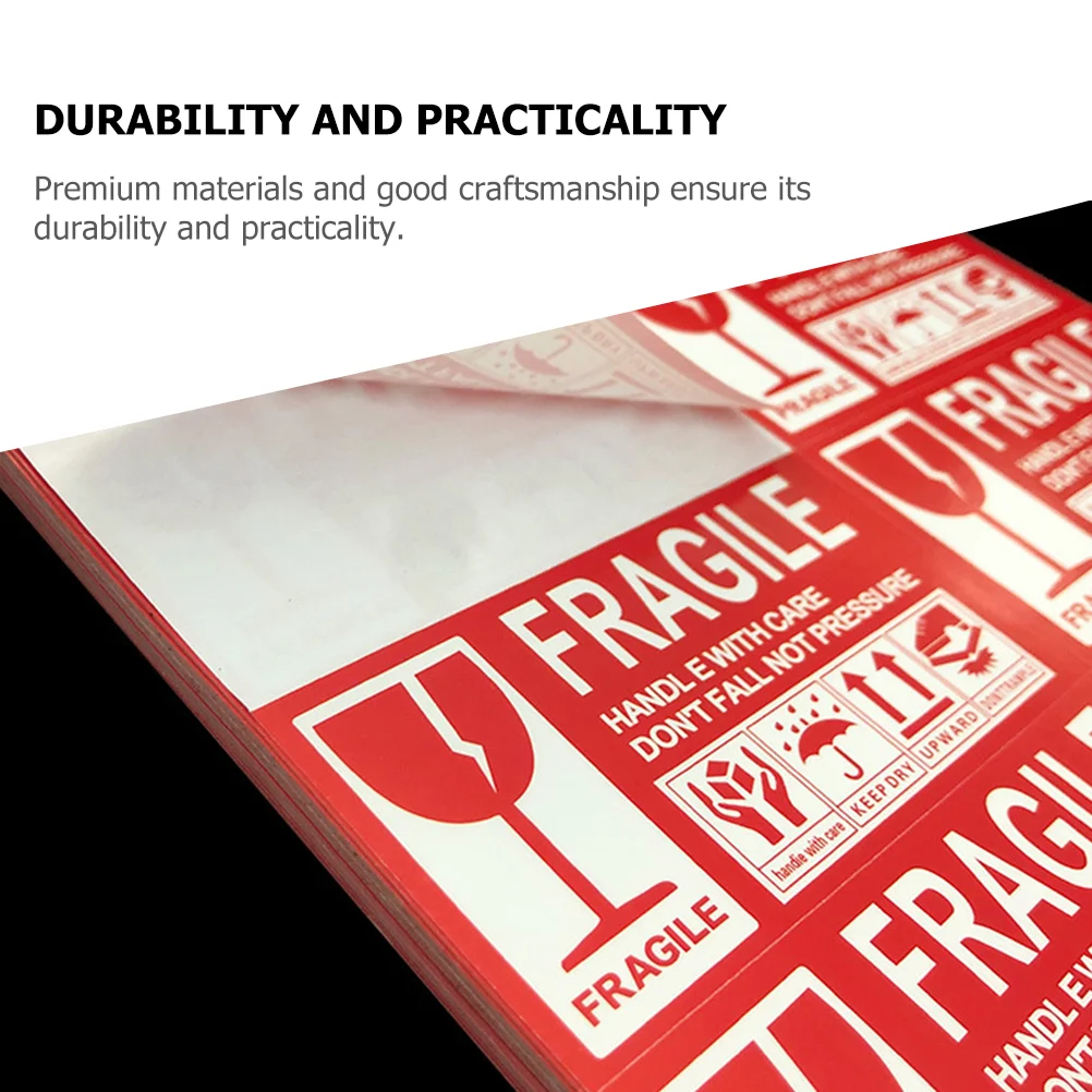 500 Pcs Handle with Care Sticker Fragile Labels Removable Caution Stickers Adhesive Warning Shipping Boxes Paper Office