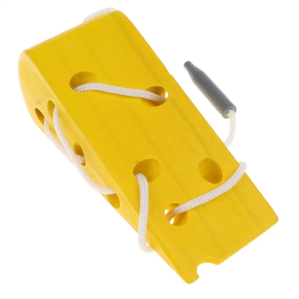 Rompecabezas Montessori de inteligencia infantil, juguete de queso de madera, juego de cordones para enhebrar