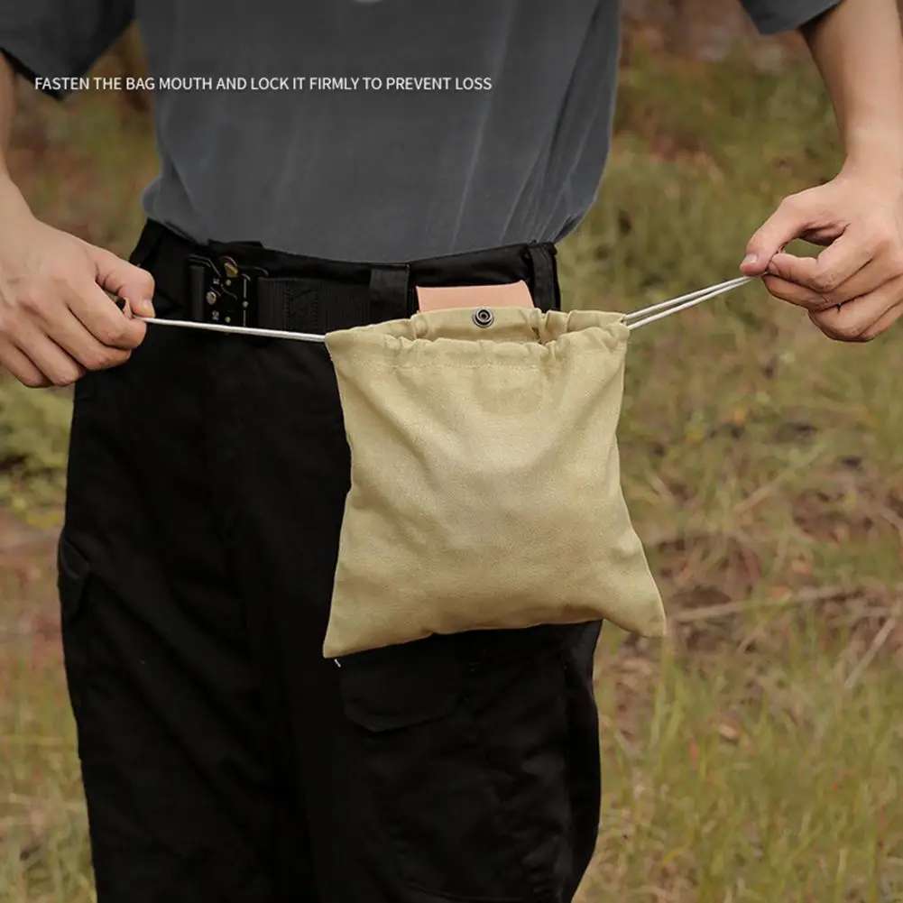 Convenient Canvas Bag  Drawstring Tightening Mouth Design Tool Pouch  Anti-scratch Fruit Picking Tool Waist Pouch