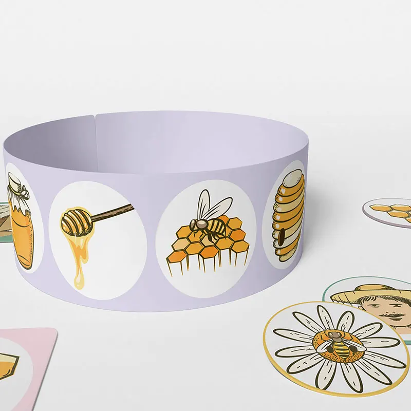 24-70pcs Honeycomb Custom Jar Labels Honey Bee Oval Stickers Thanksgiving Day Seal Label Chrome Paper Small Business Gift Tag