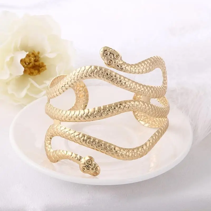 31BF Punk Fashion Coiled Snake Upper Arm Cuff Open Ended Armlet Bracelets