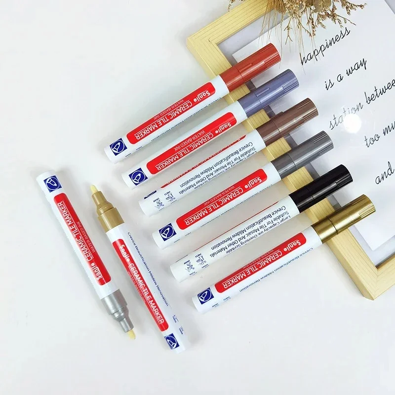 1/2pcs Waterproof Marker Pen Wall Seam Repair Tiles Grout Markers Pens Floor Bathroom Decontamination Paint Brush Tools