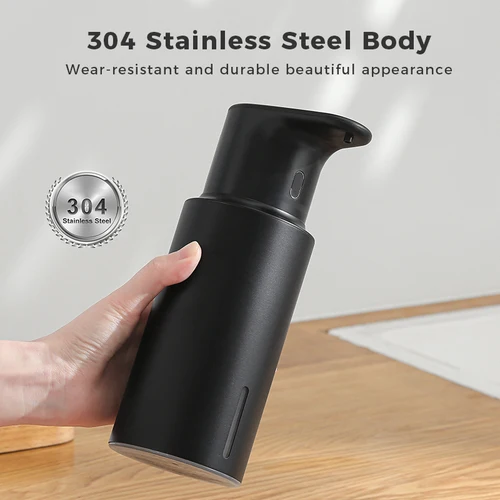 Imagen 2 del producto Dispensador de jabón de cocina de 480ml, máquina desinfectante de manos con Sensor automático, dispensador de jabón eléctrico inteligente para lavado corporal, acero inoxidable 304