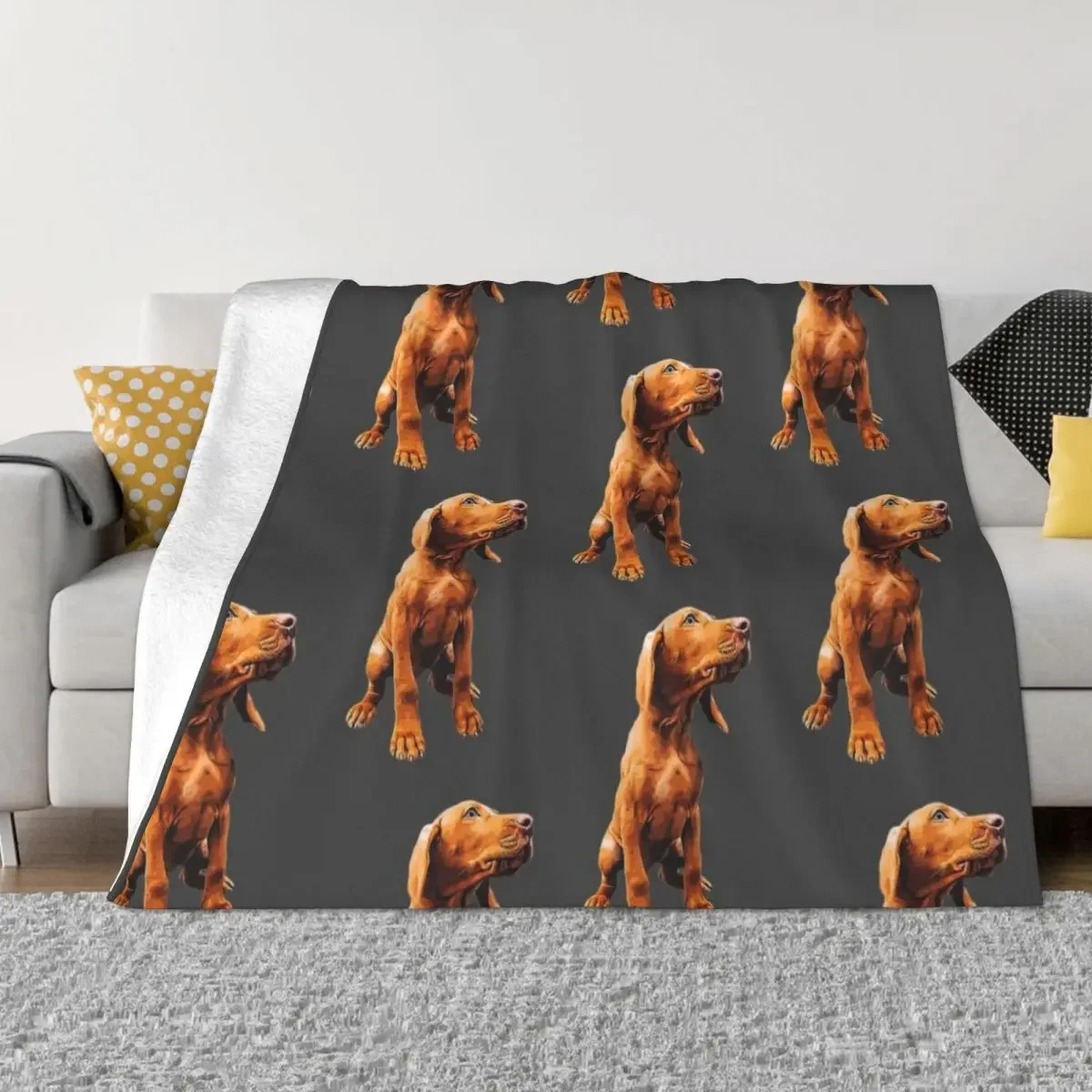 

Vizsla Puppy - The Hungarian Vizsla Throw Blanket Shaggy Retros Summer Blankets