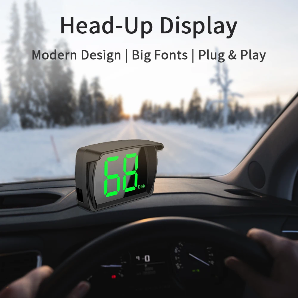 Head-Up Display GPS For Car Truck Bus 2.8 Inch KMH Speedometer Digital Plug and Play Big Font Car HUD