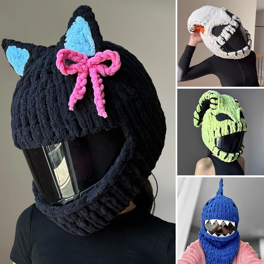 

Universal Plush Motorcycle Helmet Cover for Plush Shark Helmet Covers for Halloween Gifts Motorcycle Helmet Decoration Styling