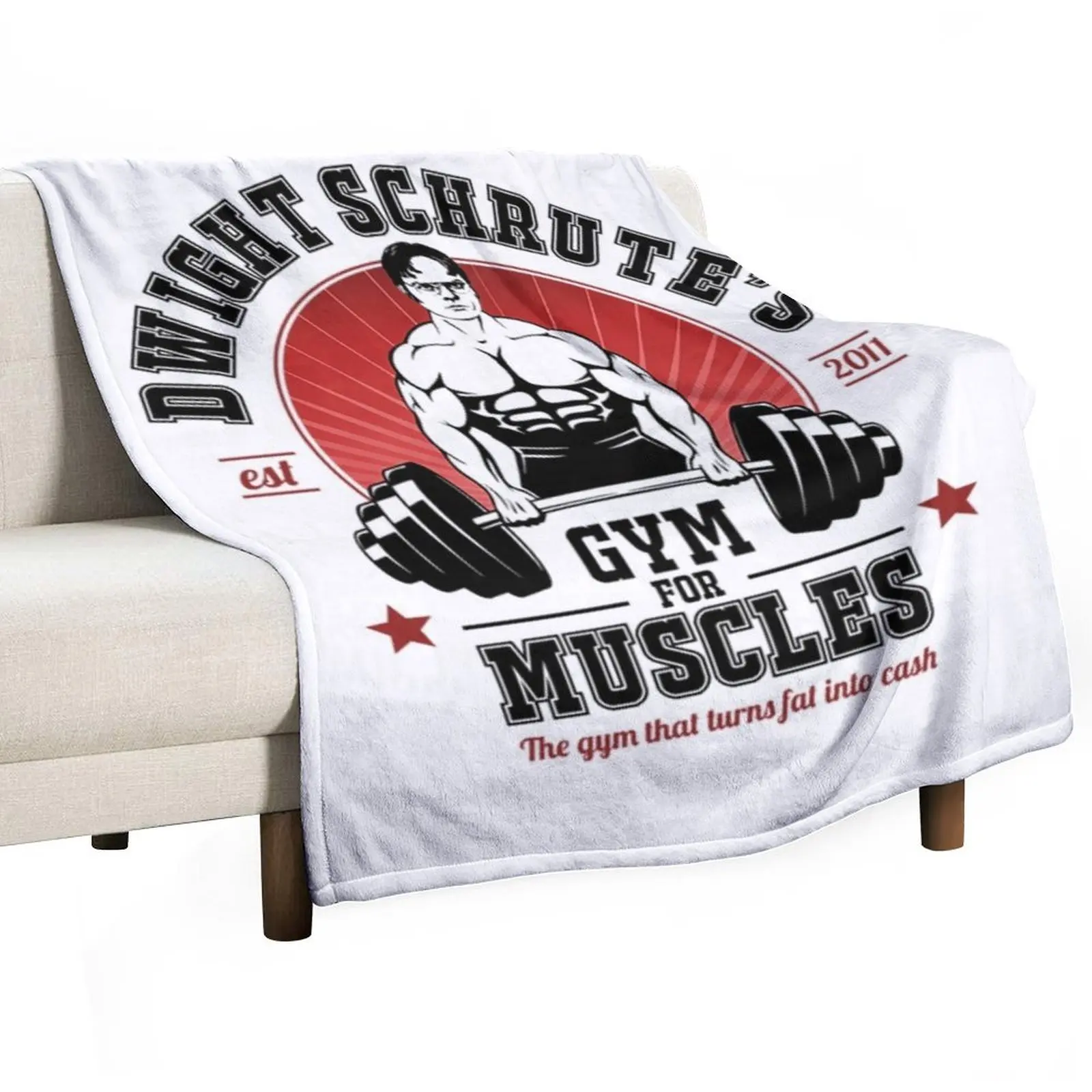 Dwight Schrute T-ShirtDwight Schrute's Gym For Muscles Throw Blanket Decorative Throw Decorative Sofa Personalized Gift Blankets