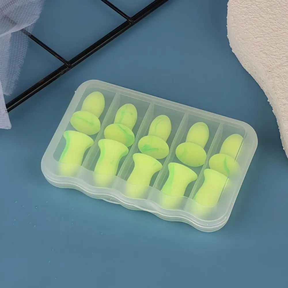 

10Pcs/Box Reusable Anti-Noise Earplugs Slow Rebound Soft Foam Soundproof Earplugs Comfortable Fit Anti-Tinnitus
