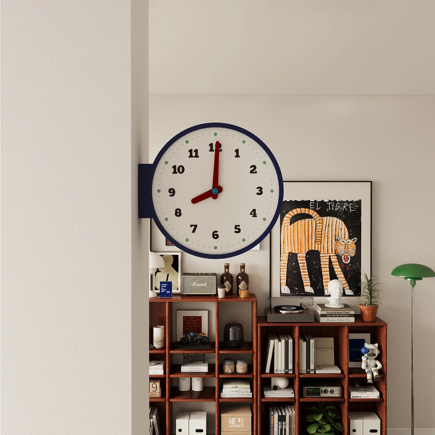 Double‑Sided Corner Wall Clock, Minimalist Ins‑Style Corner Mount Decor Clock for Living Room Home Decor