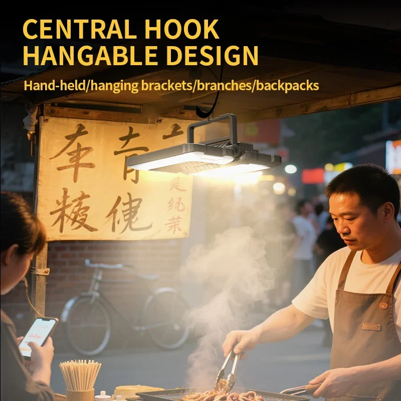 Luz LED recargable de alta potencia para tienda de campaña, reflector portátil de emergencia impermeable para exteriores, lámpara de noche colgante