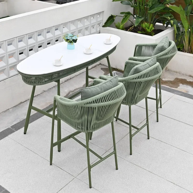 Nordic Outdoor Patio Furniture Set Villa Garden Designer Rattan Table and Chairs Creative Balcony Leisure Wicker Chair