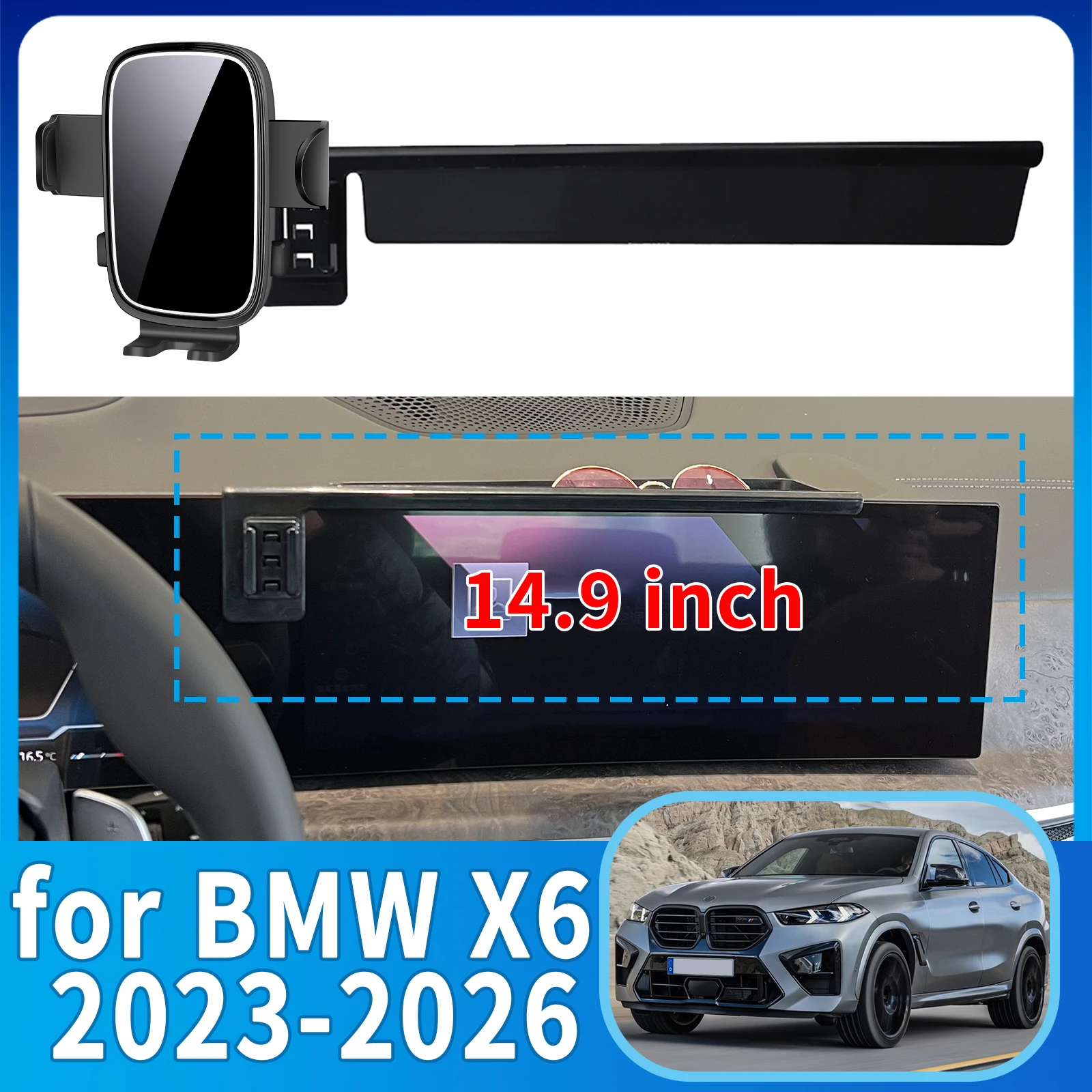 

fit for BMW X6 2023 2024 2025 2026 G06 Phone Holder, Dashboard Screen Mount Bracket Easy Installation​​ Car accessoires