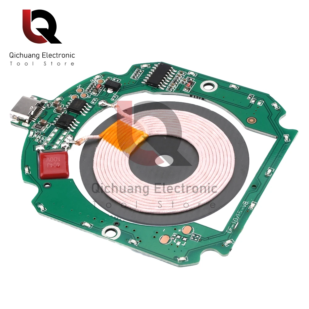 10W 15W High Power Wireless Charger Transmitter Module Type C + Coil for QI Standard Fast Charging Circuit Board with Protection