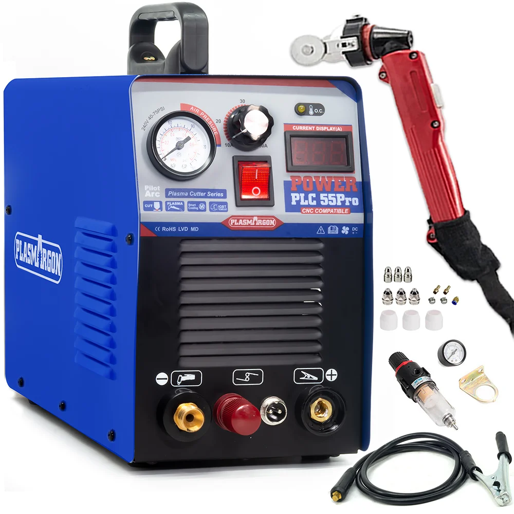 Plasmargon Plasma Cutter 55APilot Arc Plasma Cutting Machine CNC Plasma Cutter Low Frequency IGBT Metal Cutting Machinery 16MM