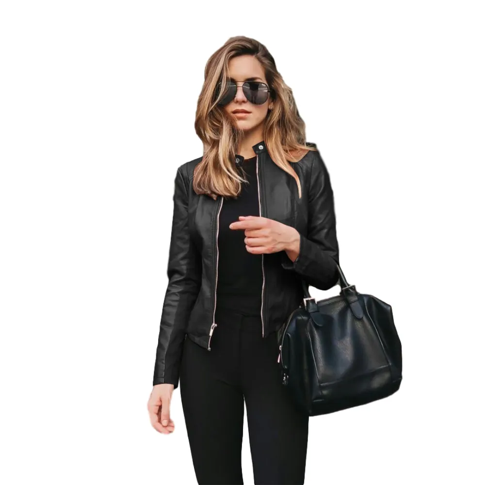 2023 Suit jacket donna Bike Coat PU Leather Outwear Zipper Outfit primavera autunno WomeFashion Short Thin Female Jacket