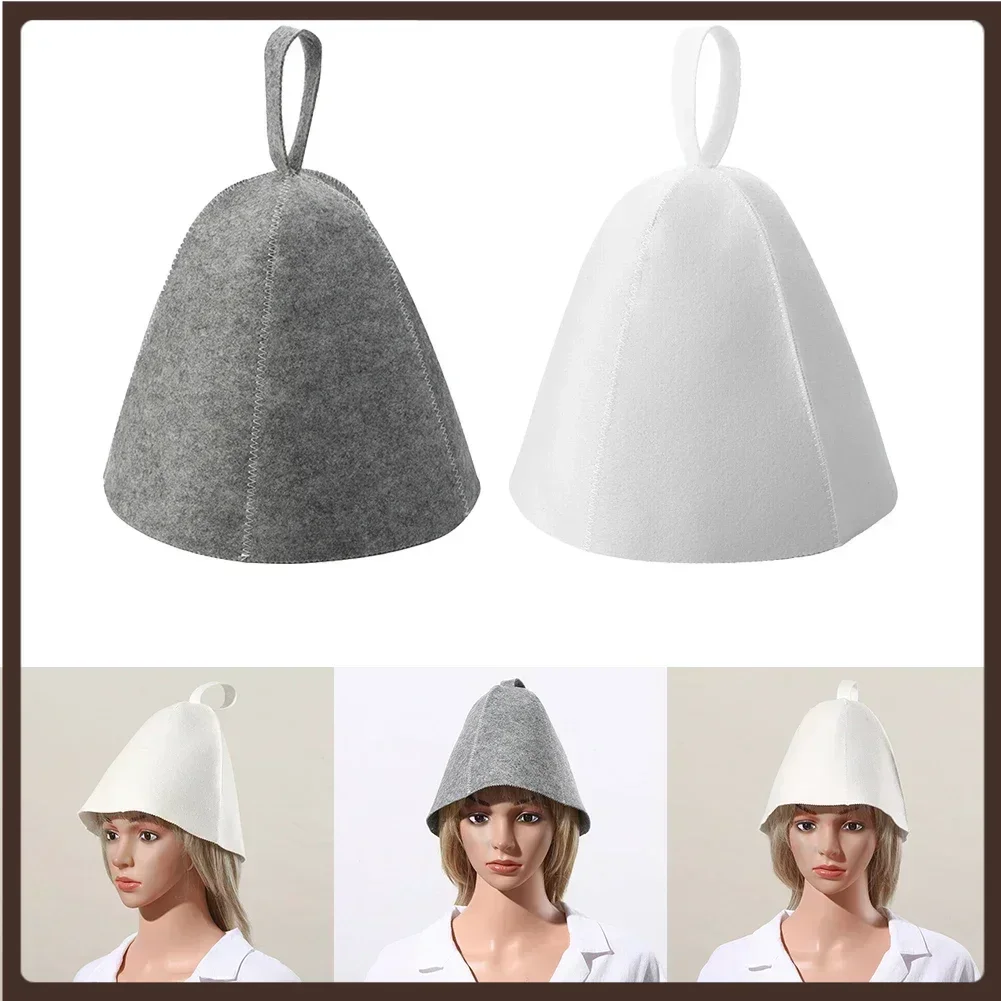 

Wool Felt Sauna Hat Hair Head Protection Anti Heat Spa Sauna Hat 25x23 Cm Cleaning Cap Universal Sauna Bathroom Accessories